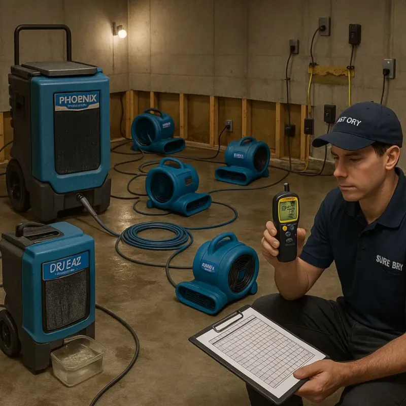 Structural Drying and Dehumidification process in Del Monte Forest, CA